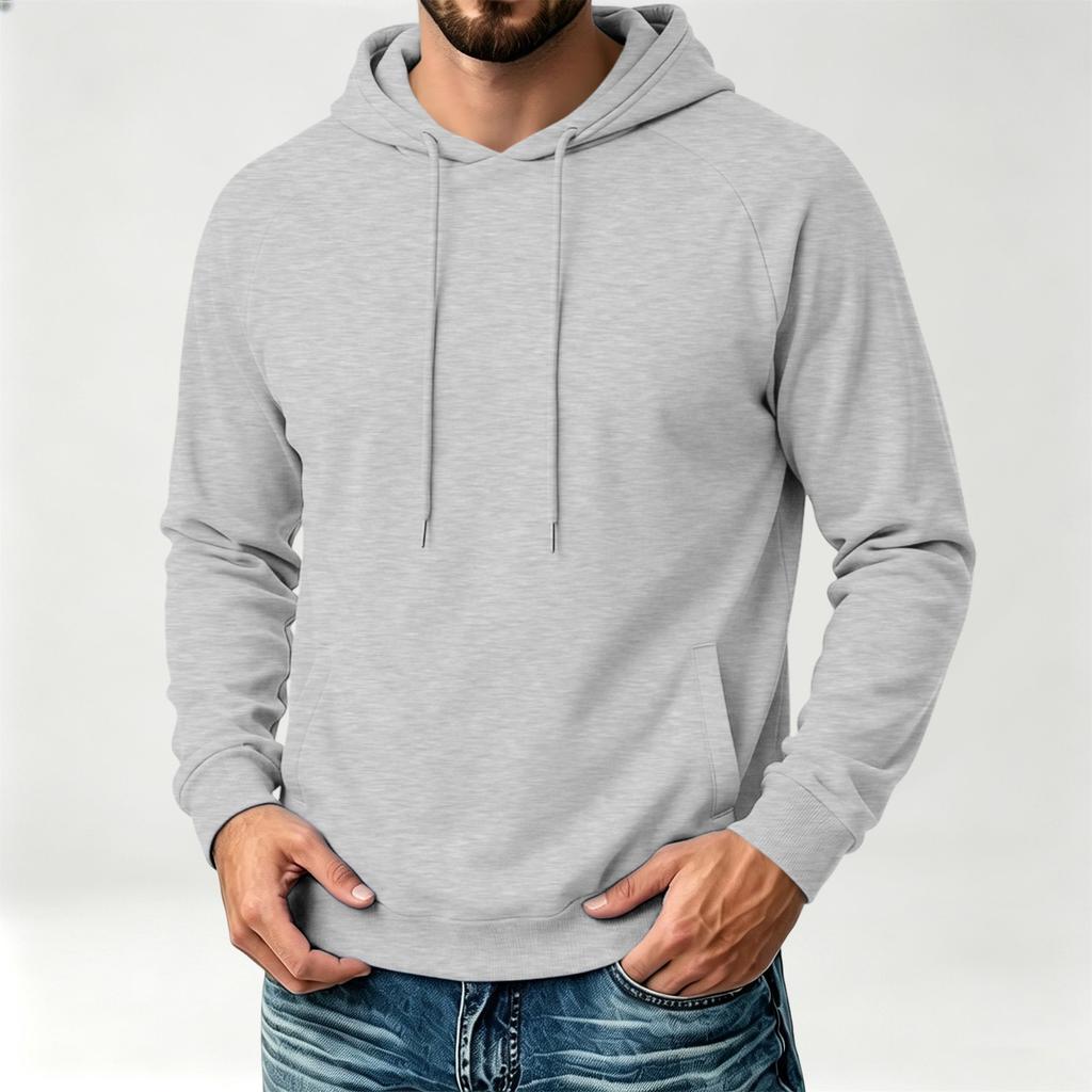 Stijlvolle Heren Hoodie met Raglanmouwen, Lange Mouwen, Casual Pullover Sweatshirt voor Dagelijks Gebruik