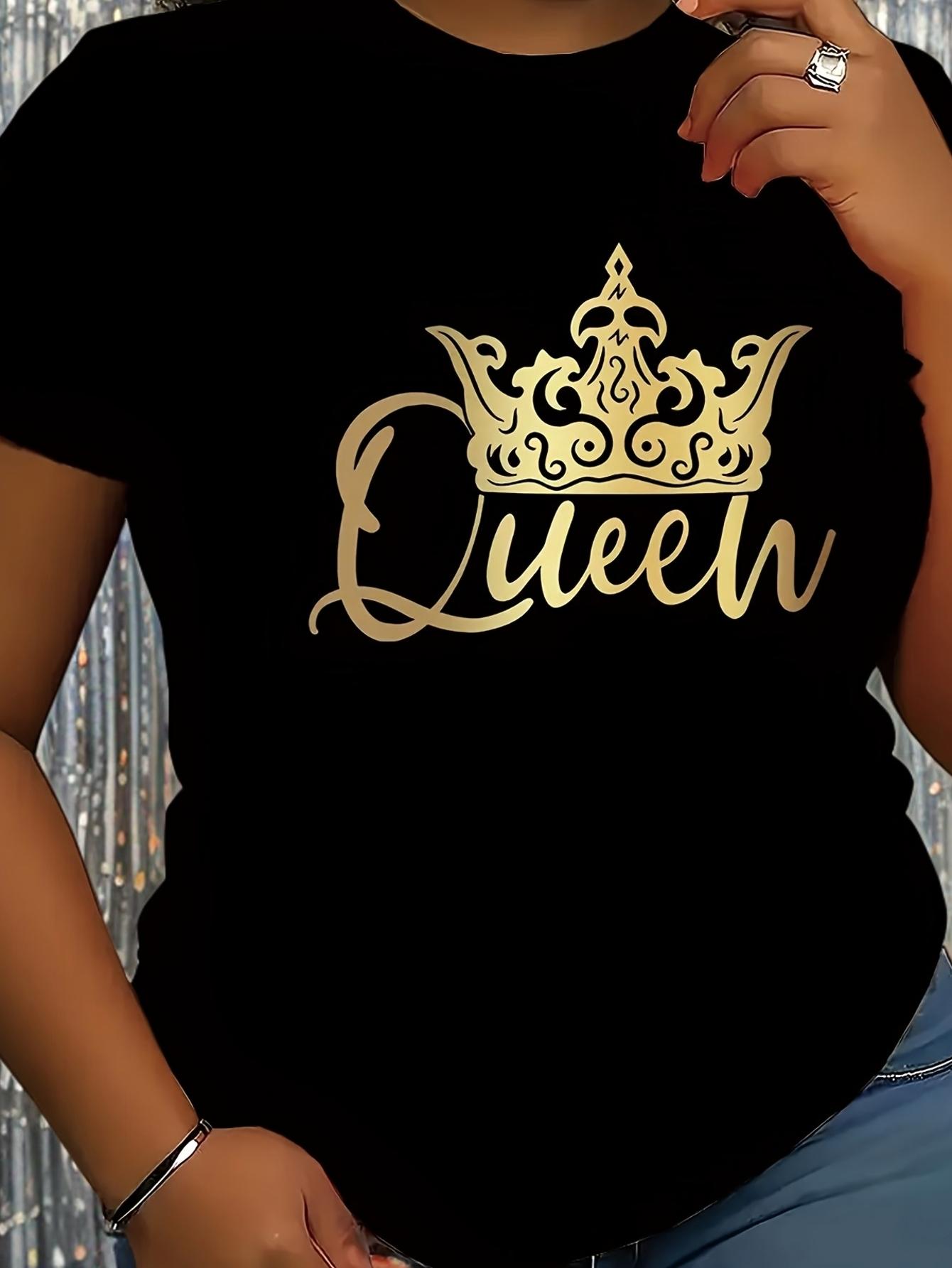Queen Crown Graphic Black T-shirt XXXL
