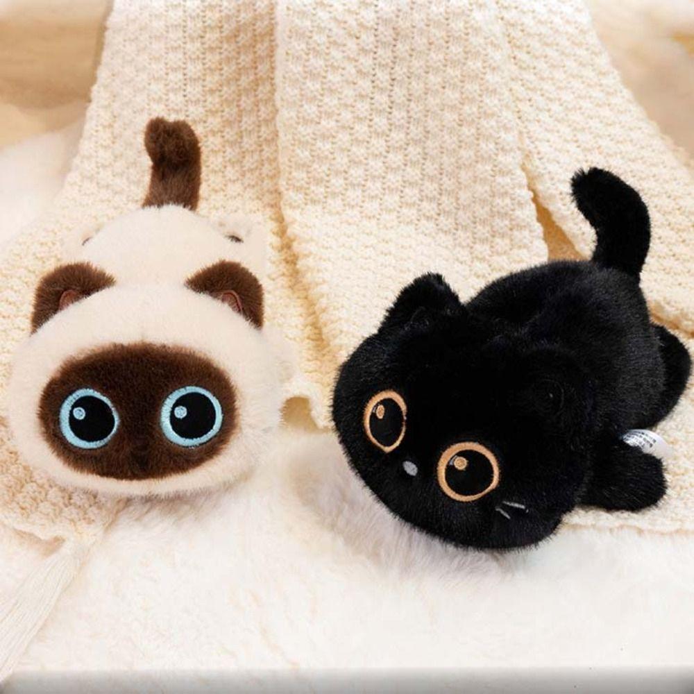 Soft Big Eyes Cat Plush Toy Cute Siamese Cat Plush Doll Simulation Cat Plush Doll Birthday Gift