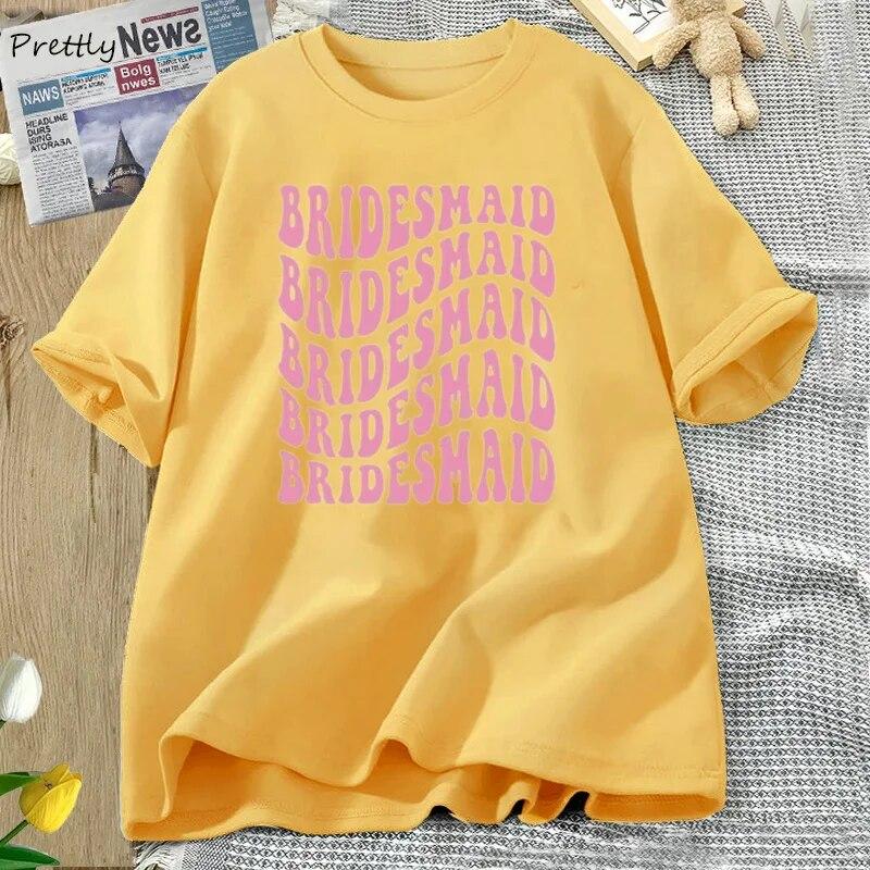 

Ретро футболка подружки невесты, женская хлопковая футболка для свадебной вечеринки, летняя футболка для девичника, хлопковые футболки с графическим рисунком, женская одежда унисекс 4XL