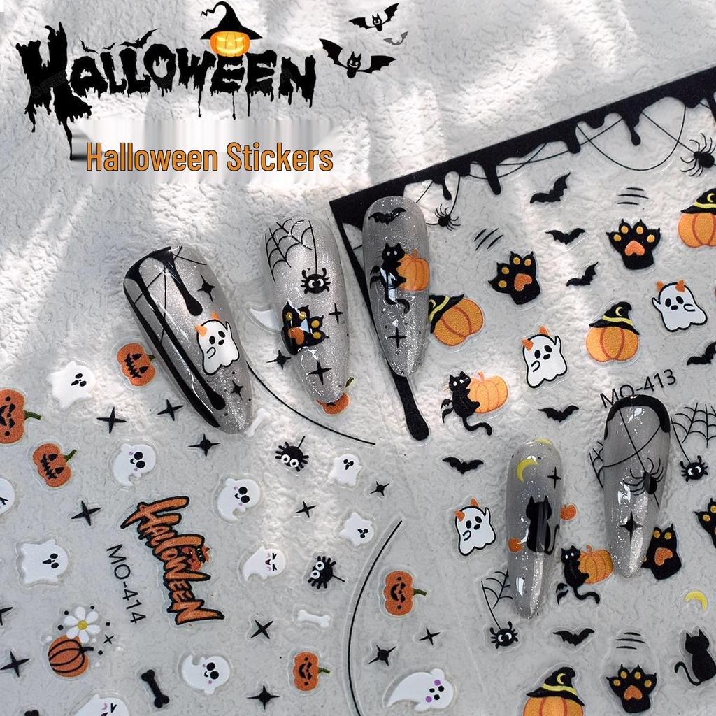 Halloweenské nálepky na nehty - Vtipné, samolepicí dekorace