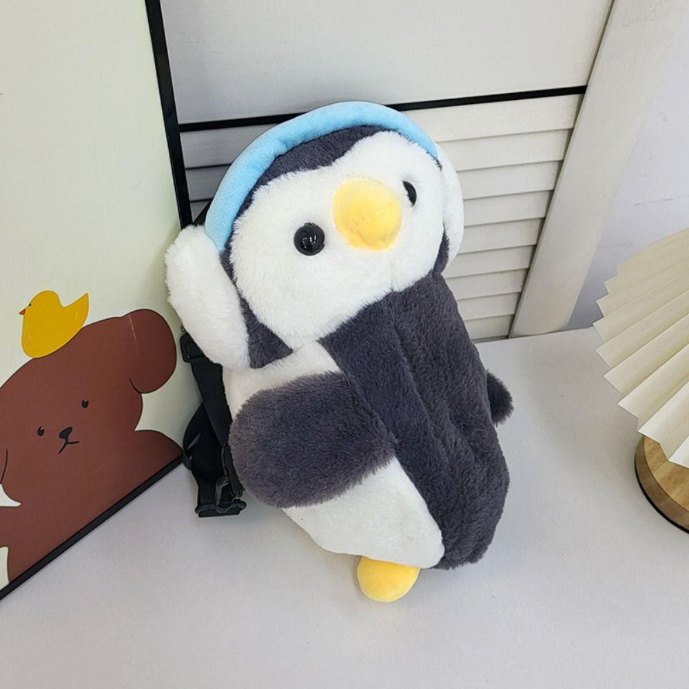 Doll Children Backpack Plush Toy Animal Shoulder Bag Cute Penguin Crossbody Bag Students