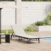 Black Sun Lounger with Cushion Poly Rattan