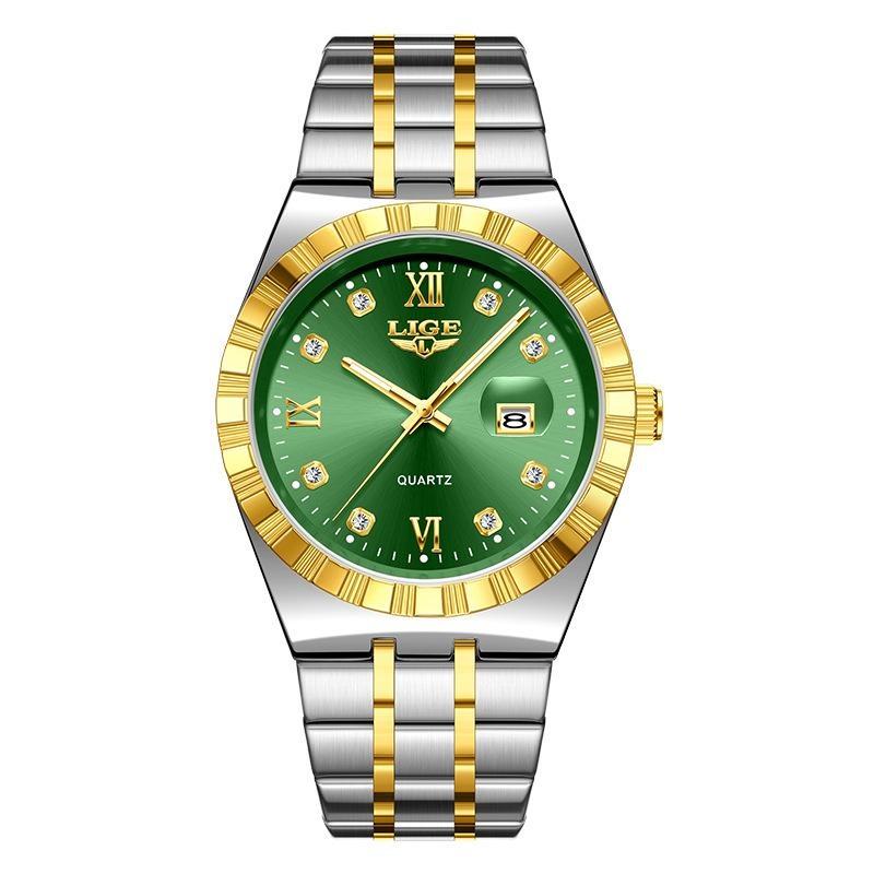 Herrenmode Businessuhr Herren Sport Schwarz Edelstahl Luxus Leuchtend Wasserdicht Herren Quarzuhren