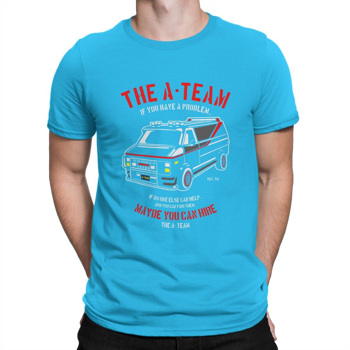 

Mashup TV 80s Hanniba Men T Shirt The A-Team Crazy Tee Shirt Short Sleeve Round Collar T-Shirts Pure Cotton Printing Clothing 4XL