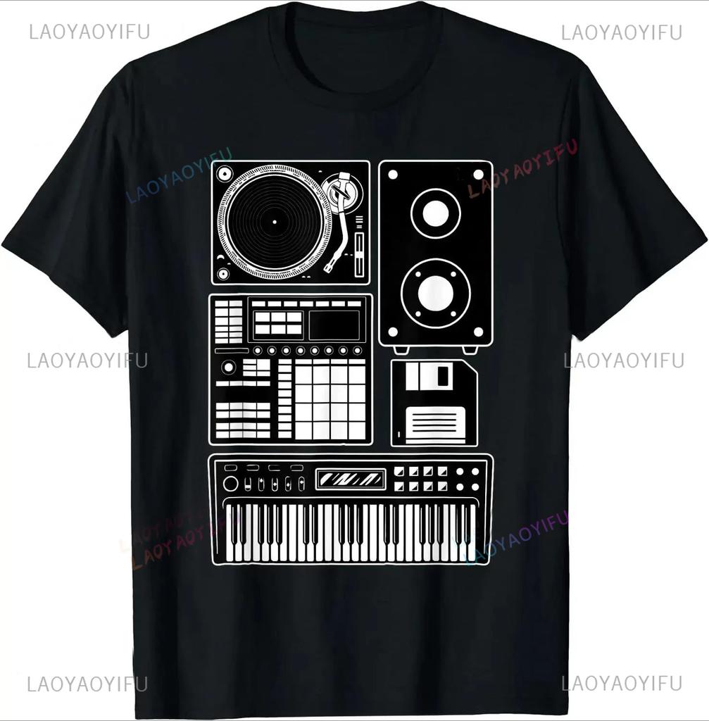 Retro Old School Hip Hop 80s 90s Cassette Music Tshirt Men Summer Fashion Tshirt Casual Streetwear Oneck Printed T Shirt