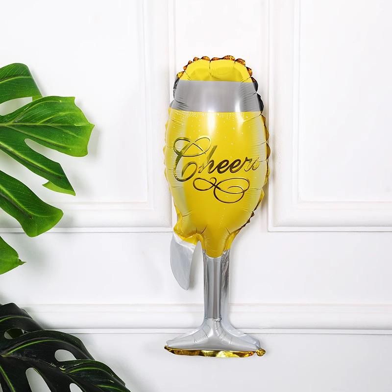 

Birthday Decoration Anniversary Background Wall Decoration Holiday Supplies Champagne Wine Bottles Wine Glasses Aluminum Film Balloons mini wine glass
