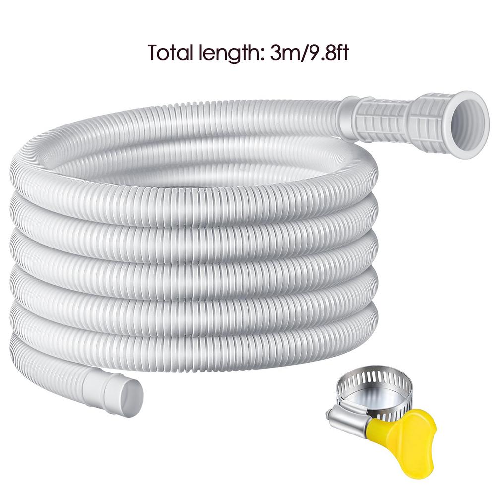 9,8/13 Fuß Klimaschlauch mit zuschneidbarem Gummiadapter Spülmaschinenabfluss Abfall Entfeuchter Schlauchverlängerungsrohr Mit Schlauchschellen