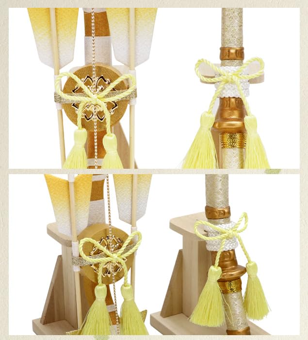 Osaka Choseido May Doll Bow and Chirimen Personalized Wooden Tag Included Helmet Carp and Illumination Props Sword, Fabric, 17.5m Tall, (Sent