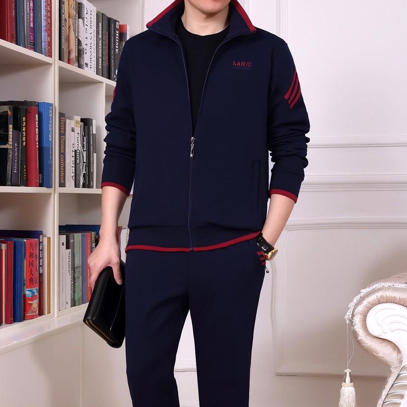 Men's Middle-Aged & Elderly Sportswear Set - Spring/Autumn Casual Two-Piece