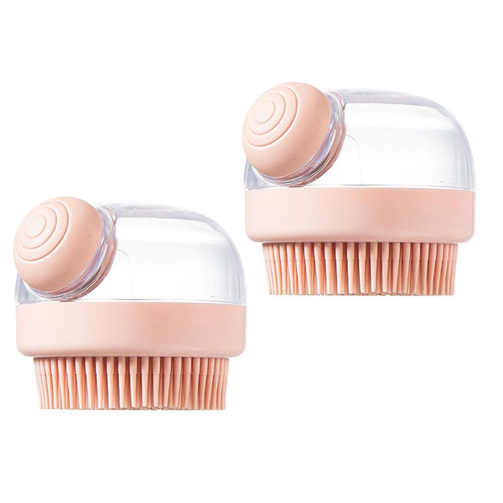 2-Pack Silicone Cleansing Brush with Built-in Dispenser - Multi-Use for Hair, Face, and Body Care Massage