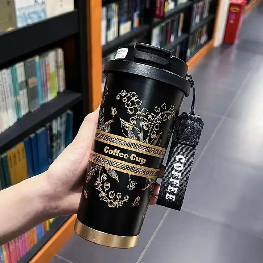 500 мл Термокружка для кофе Thermo Cafe Автомобильная термокружка Герметичная дорожная термокружка для кофе Вакуумная фляга Подарок Изолированная кружка для женщин 500ml