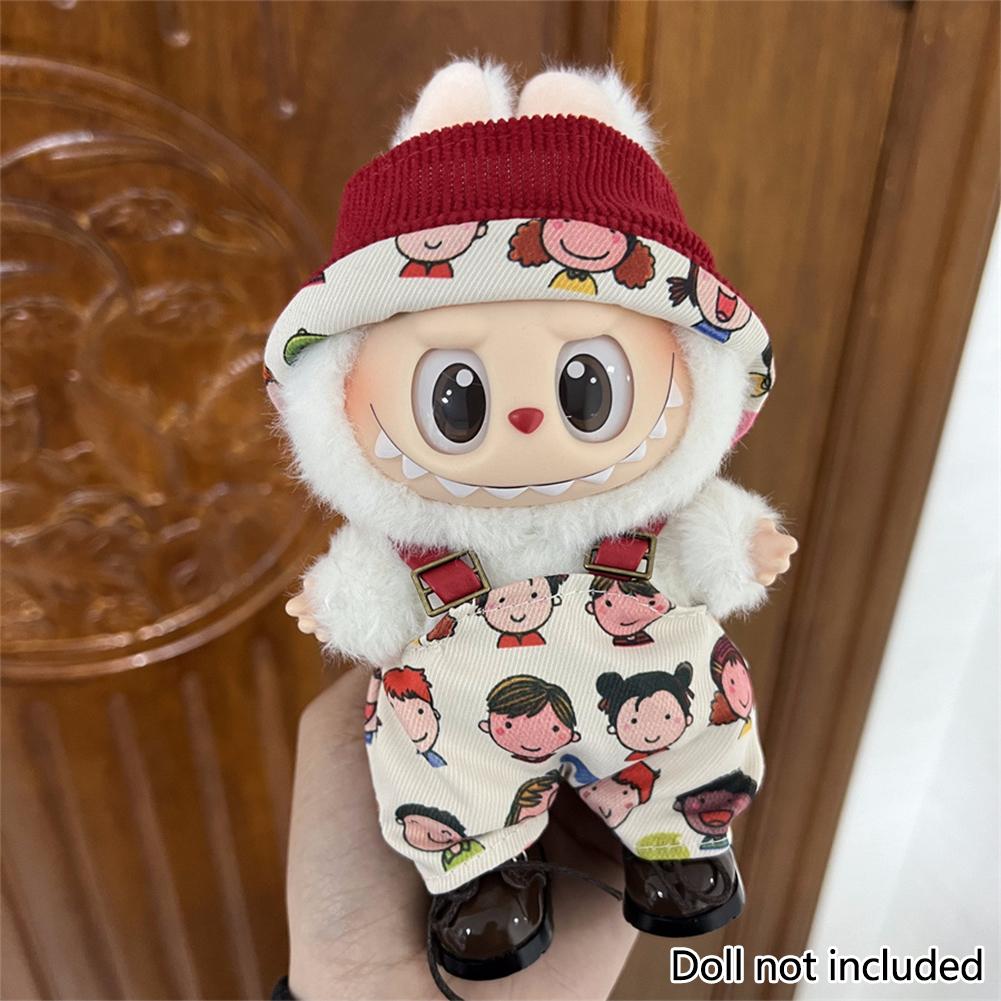 For 17cm Labubu Doll Clothes Fashion Clothes Hoodies Dresses Doll Clothes Color Match Shirts Dolls Accessories Cute Decoration Little Clothes