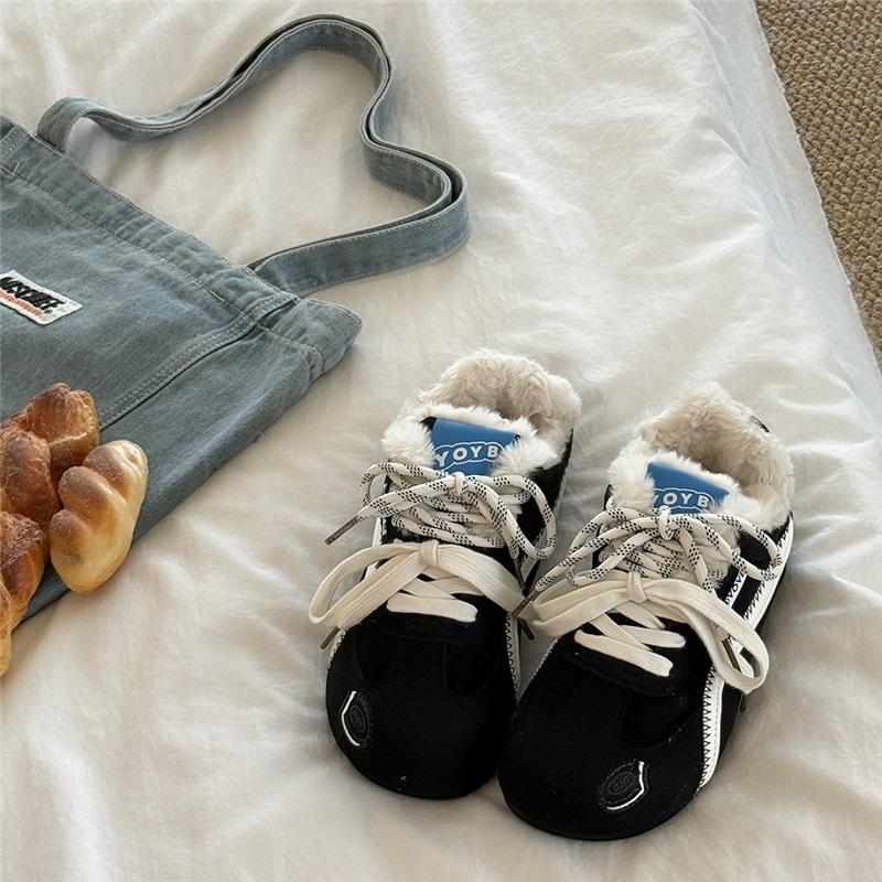 Women s Wool Lined Retro Lace Up Suede Leather Warm Casual Sports Shoes 35