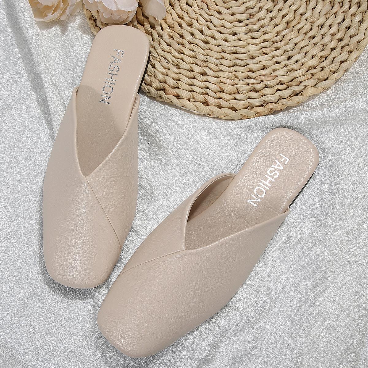 Women s Summer New Sandals Minimal Retro Versatile Flat Shoes Casual Comfortable Outdoor Soft Sole Ladies Slippers 35 слоновая кость 2730₽