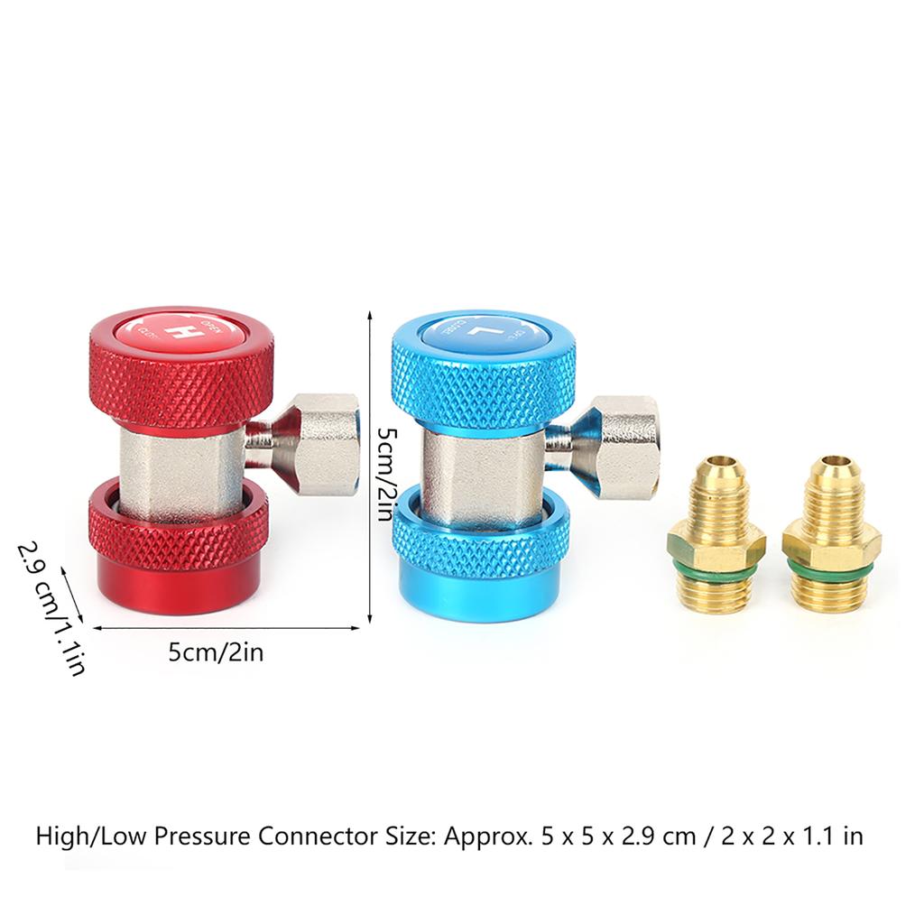 High and Low Pressure Air Conditioning Quick Connector Coupler Adapter Refrigerant Fittings