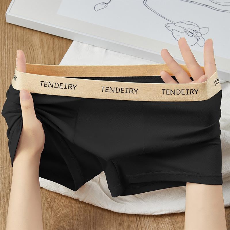 Sous-vêtements pour hommes en soie glacée ultra-fine, séchage rapide, confortables, simples, boxers d'été, antibactériens et respirants