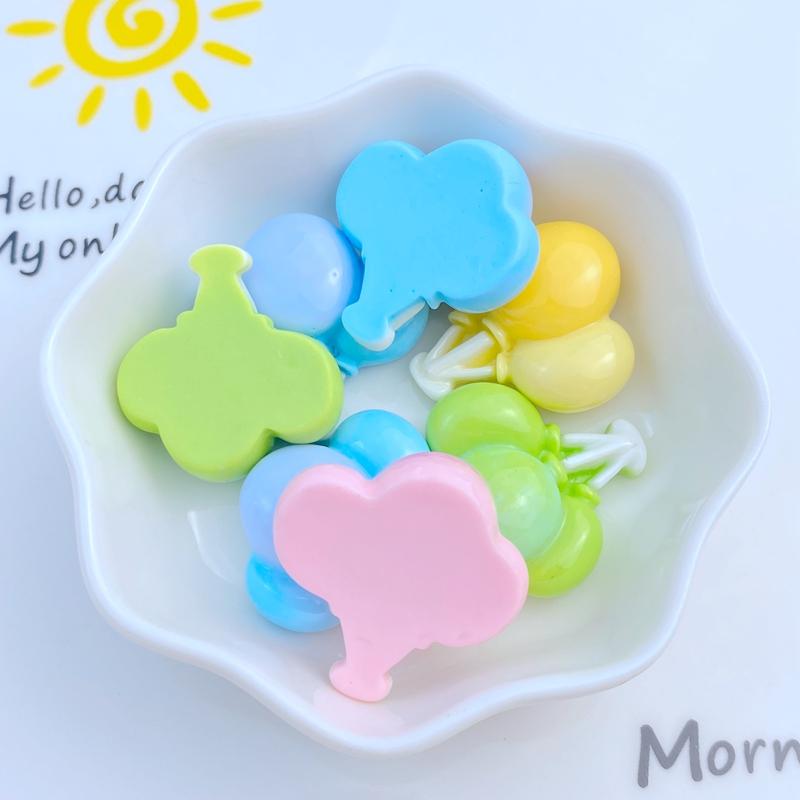 10Pcs New Cute Resin Cartoon Balloon Series Flat Back Parts Embellishments For Hair Bows Accessories