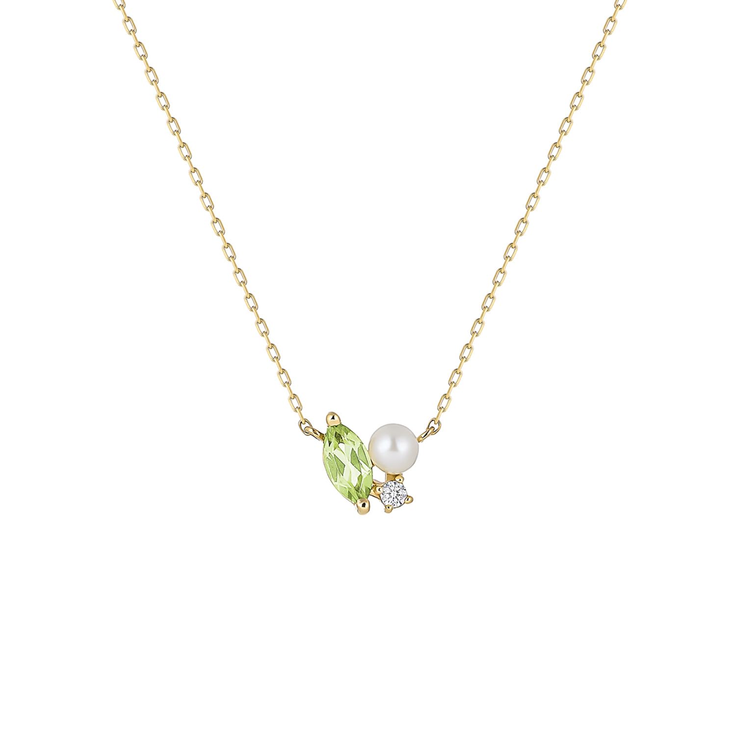 

Official August Birthstone K10 Yellow Gold Peridot Birthday Gift for Includes Jewelry 112536123004 4℃ Necklace, Women, Case,