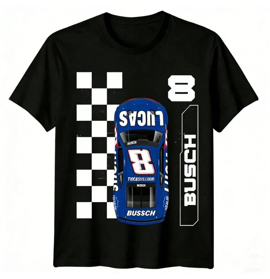 2026 Kyle Busch #8 Lucas Oil Blue Race Car Nascar Graphic T-Shirt New XL