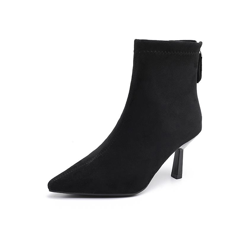 

Французская замша Остроносые Тонкий каблук Стрейч Скинни ботильоны Женская Осень и Зима Уличная одежда Все сочетается Высокие каблуки 40