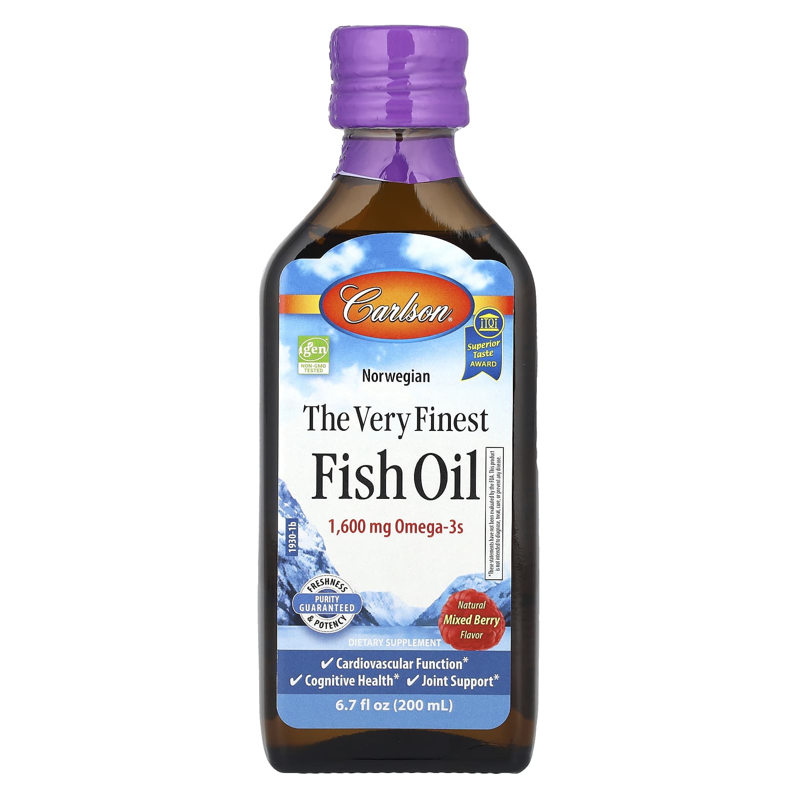 

Norwegian, Premium Fish Oil, Natural Mixed Berry Flavor, 1,600Mg, 200Ml(6.7Fl Oz)