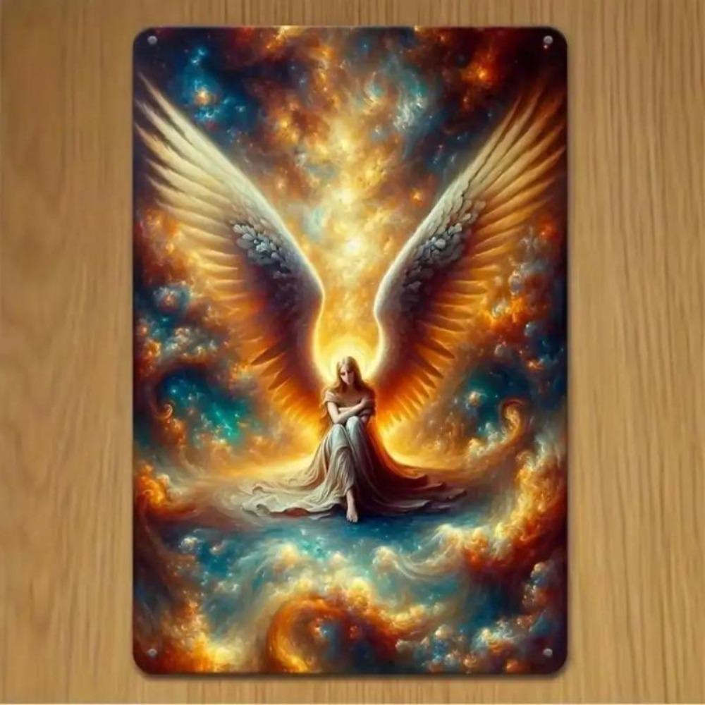 Iron Wall Art Angel Wings Decor for Home Living Room Bedroom Kitchen Halloween Gift