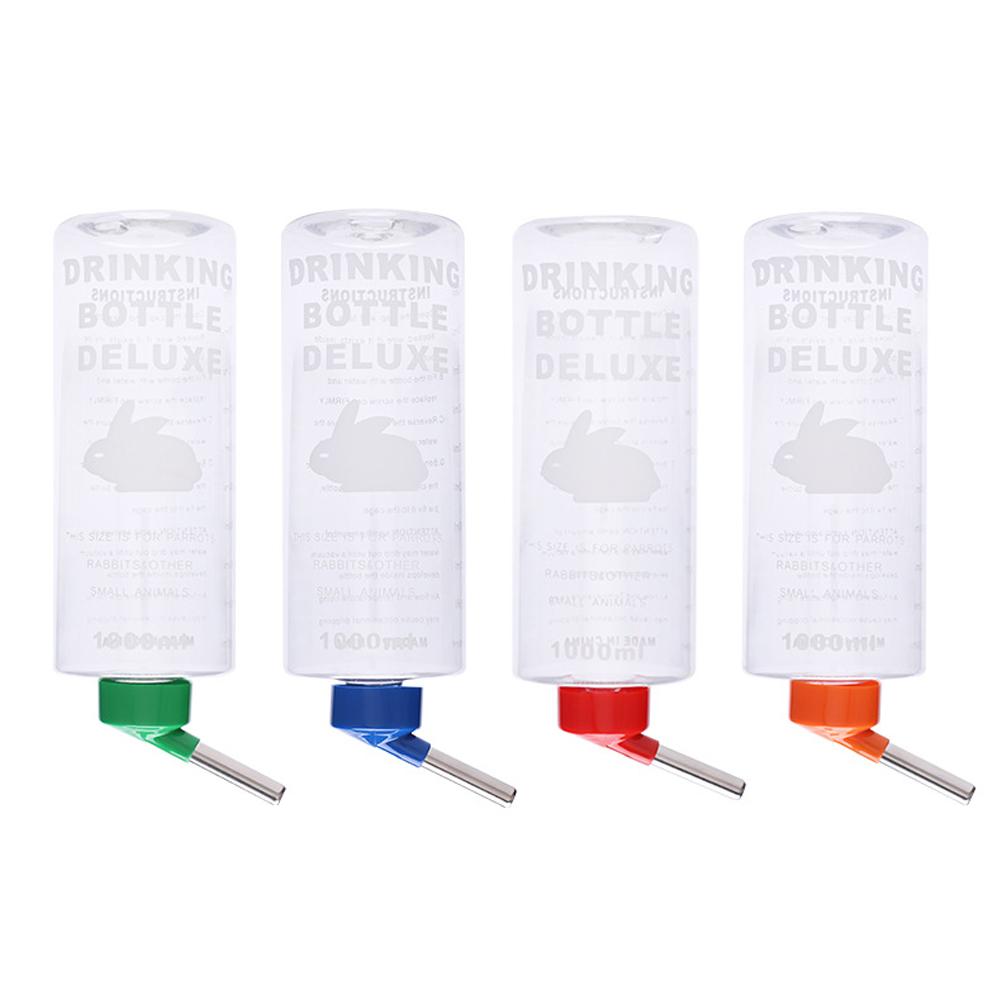 1000ml Pets Hamster Water Drinking Bottle Plastic Golden Hamster Rabbit Small Pet Dispenser Cage Hangable Water Bottle