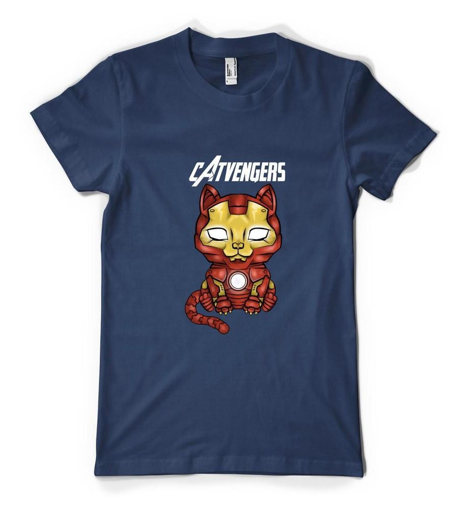 

Catvengers Iron Man Cat Superhero Mashup Personalised Unisex Adult T Shirt XL