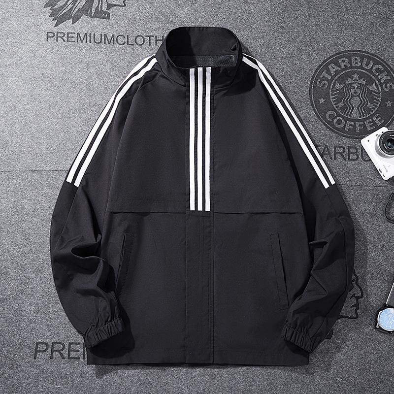 

Куртка мужская весна и осень новый стиль длинный рукав воротник стойка красивый подходящий корейский модный повседневный пиджак пальто 4XL