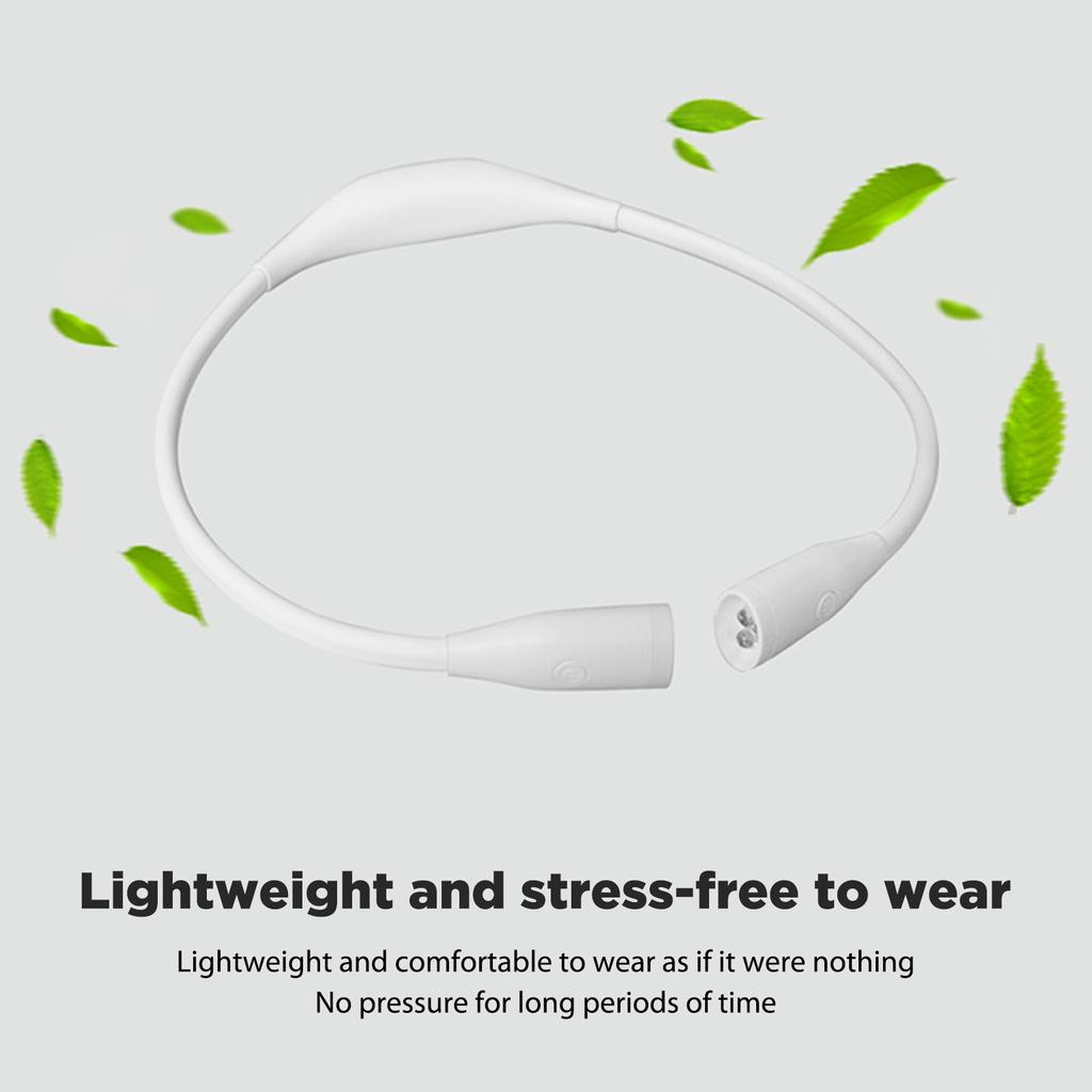 LED Book Light USB Rechargeable Hanging Neck Lights Reading Table Lamps for Night Sports Hands-Free Stepless Dimming Flashlight