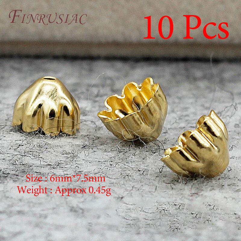 Multiple Styles 18K Gold Plated Beads Caps For Jewelry Making,Brass Flowers Caps For Bracelets DIY Accessories,Tassel End Cap