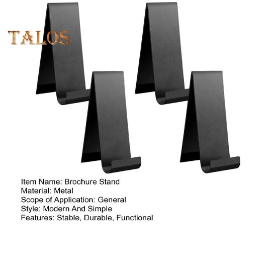 4 Pcs Metal Brochure Holder Table Countertop Flyer Brochure Display Stand Vertical Literature Organizer for Booklets Pamphlet Magazine Menu Journals