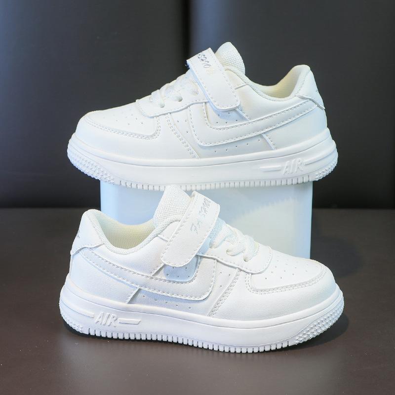 

Children s little white shoes boys and girls board shoes school season new match student performance shoes breathable soft sole mesh sneakers 38
