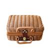 Vintage-Style Imitation Rattan Picnic Basket and Storage Box - Ideal for Photos, Bridesmaid or Groomsman Gifts