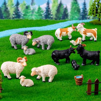 Miniaturen Simulierte Schafe Ziegenfiguren Gartenbau Bauernhof Mikro Landschaft Ornamente Für Home Dekorationen Desktop Zubehör