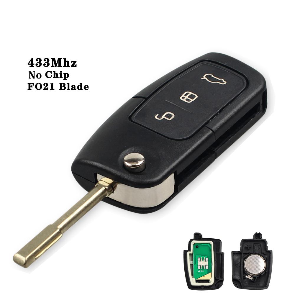 KEYYOU 433MHz 4D63/4D60 Chip Flip Folding Remote Control Car Key For Ford Focus 3 2 Mondeo Fiesta Key Case 3 Buttons 80/40 Bit