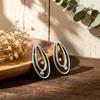 Gentle hand-painted enamel color water drop stud earrings European and American style simple design niche temperament versatile earrings