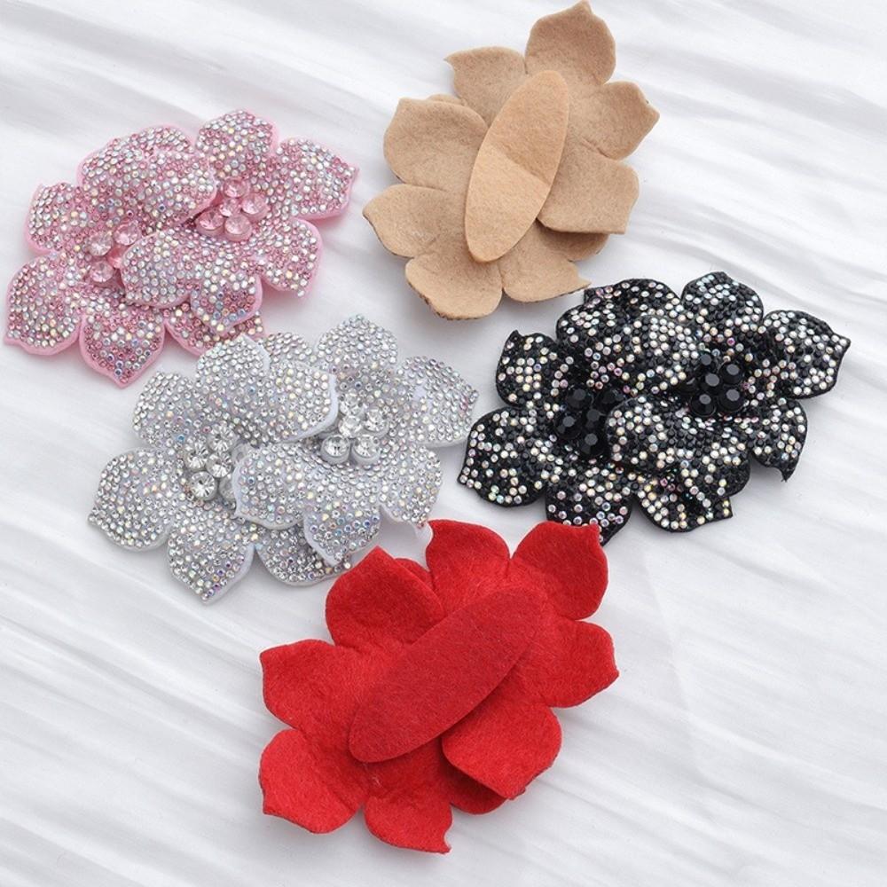 3D Rhinestone Flower Patches Sparkling DIY Craft Flower Brooch Fabrics Embellishment Jewelry Accessories