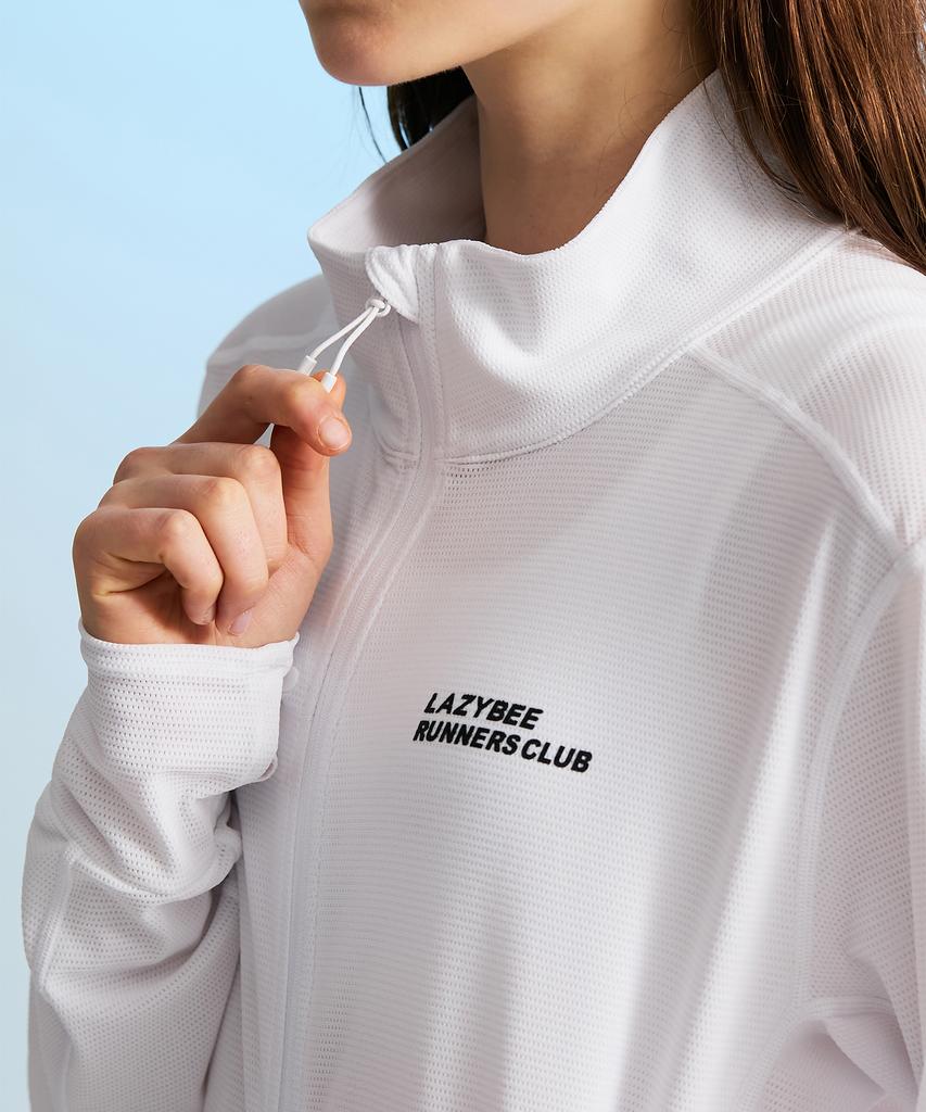 Leijibi [Set] Techflow Hydro Stand Neck Zip-Up Rash Guard + Swim Shorts Set M White
