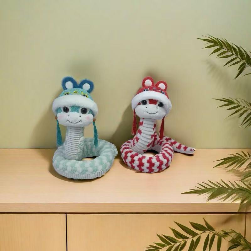 25/35cm Snake Accessory Oranments New Year Cosplay Gift Chinese Style Snake Doll Plush Cute for Girl Boy Birthday Gift