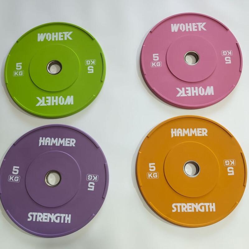 Yuanzu 5KG Cast Iron Rubber-Coated 3-Hole Barbell Plate
