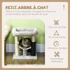 48cm Cat Tree with Scratching Posts, Bed, Perch, Self Groomer, Toy - Grey