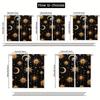 2pcs Celestial Sun Moon Stars Curtains - Semi-Sheer Polyester & Golden Space-Themed Window Drapes with Rod Pocket   Modern & Clas