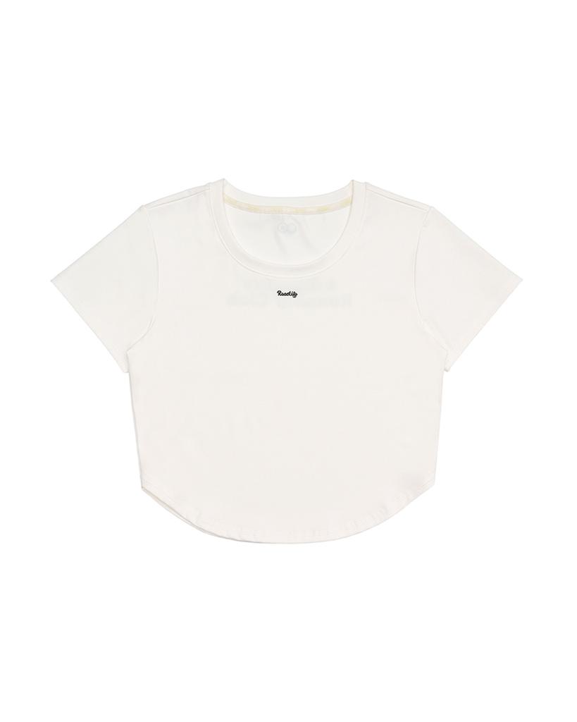 Liaaegtipai Womens Semi Cropped T-Shirt White