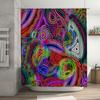 Psychedelic Shower Curtain Multicolored Swirls Patterns Modern Bathroom Decor Waterproof Fabric Easy Installation for Kids Adult
