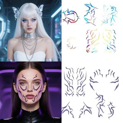 New Laser Kpop Demon Hunters Rumi Kang Temporary Tattoo Sticker Face And Body Tattoo Sticker For Halloween Party Gifts