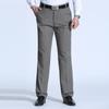 Spring and summer new half polyester half cotton middle-aged men's casual trousers loose straight business men's trousers