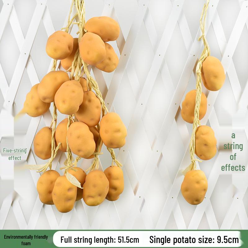 Simulated Vegetable Skewers Garland with Red Peppers, Garlic, and Peanuts for Farmhouse Decoration