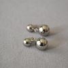 Ins Cold Wind Brass Gold Plated Hollow Glossy Double Ball 925 Silver Needle Simple Temperament Earrings Earrings Earrings Women